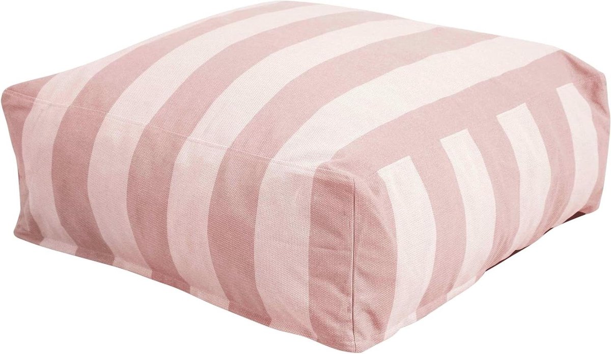 Zitzak Tuinmeubelen - Modulair Zitkussen - Buiten Ontspannen - Weerbestendig UV-bestendig - 85 x 85 cm - Roze Strepen