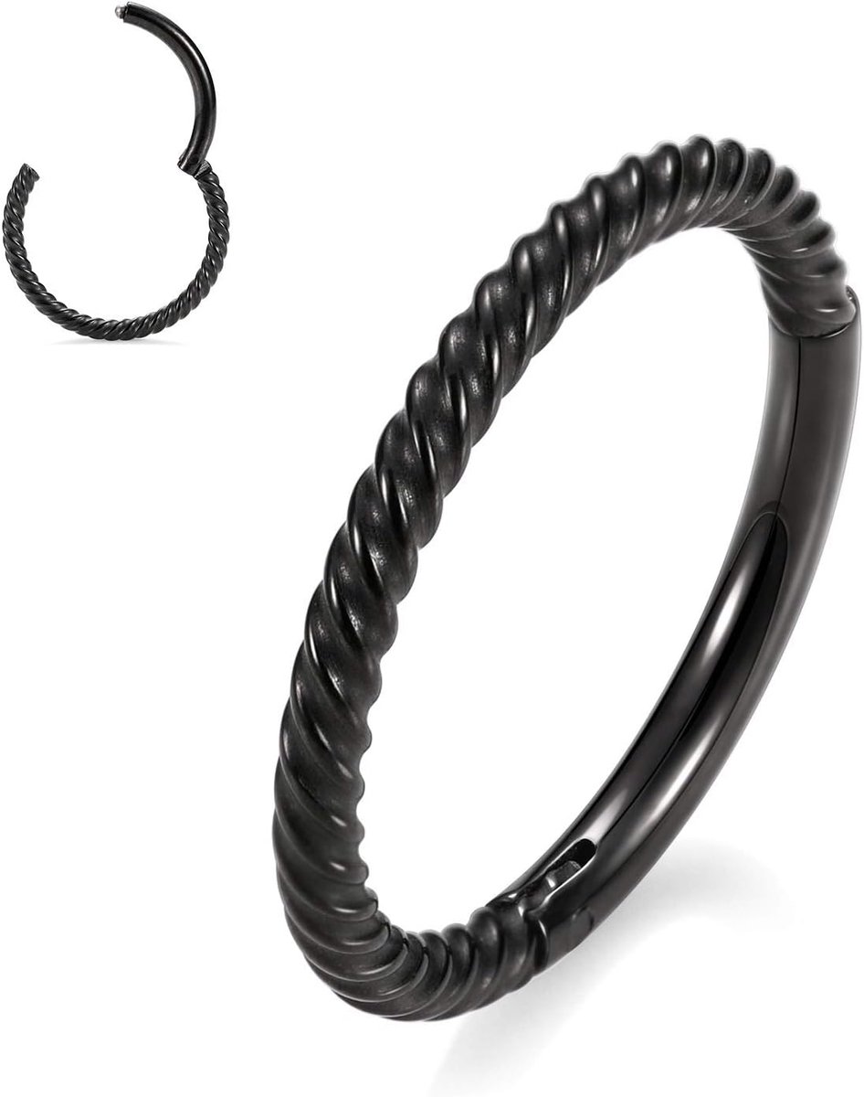 316L chirurgisch stalen scharnier, neusringen, hoepel, 18G, 16G, naadloze piercingringen voor neusscherm kraakbeen, helix, tragus, conch, rook, daith lobe, diameter 6 mm tot 12 mm,