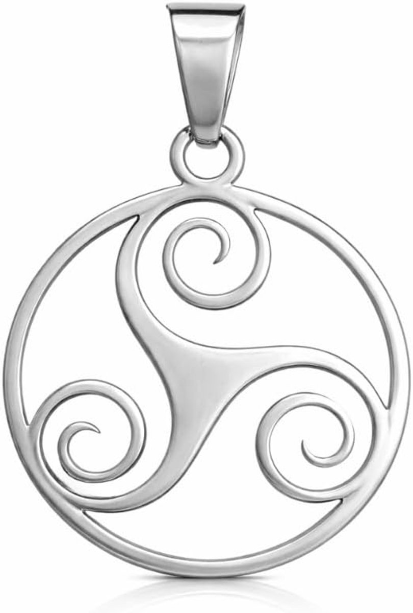 Triskell Breton hanger van zilverkleurig roestvrij staal, Keltisch symbool van harmonie, kracht en positieve energie, uniseks spirituele sieraden, elegant en authentiek, uniek cadeau-idee