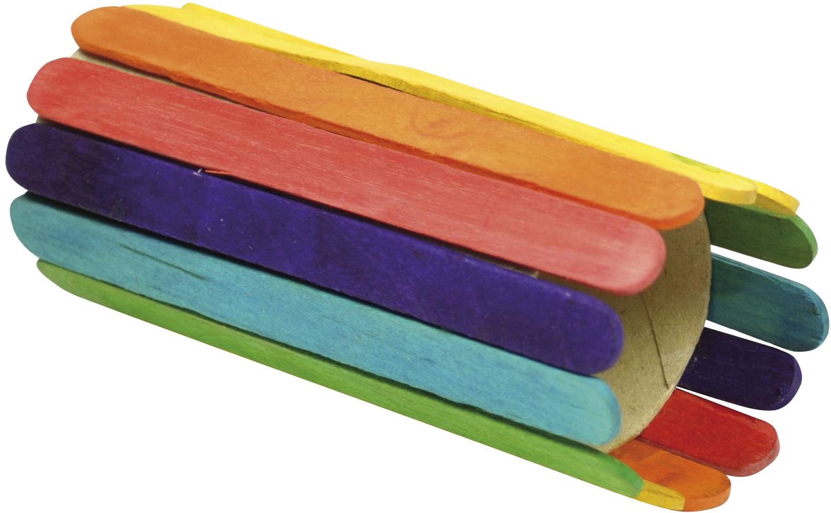 Knutselhout kleurrijk - klein - 200 stukjes - ideaal voor creatieve projecten - SnelShoppen