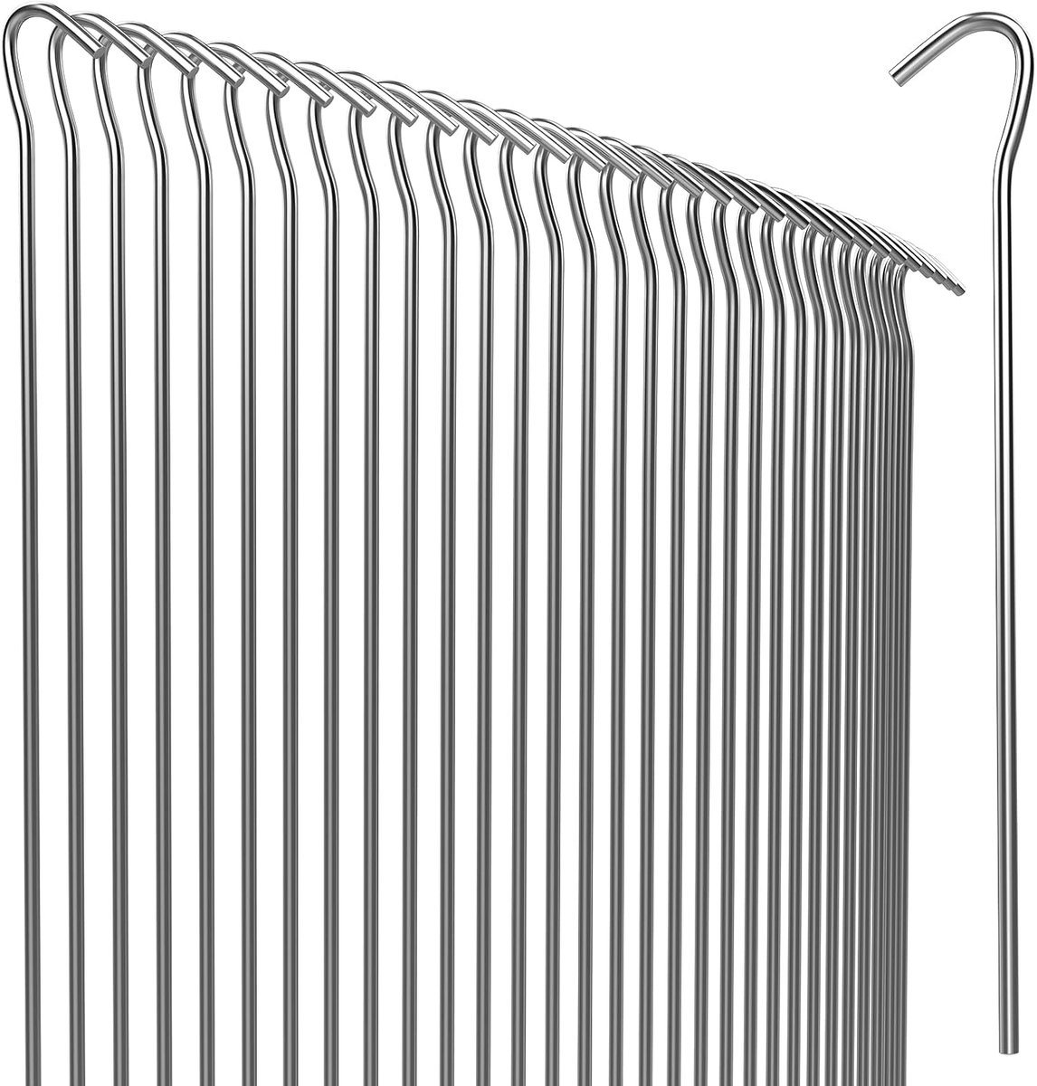 50x haringen verzinkt staal 20 x 3 cm Ø 3,5 mm onkruidvlies tuinvlies tentanker grondankers haringen hek | staal, 20 x 3 cm, Ø 3,5 mm, voor het bevestigen van onkruiddoek, tuinvlies, tentankers, grondankers, haringen, omheining