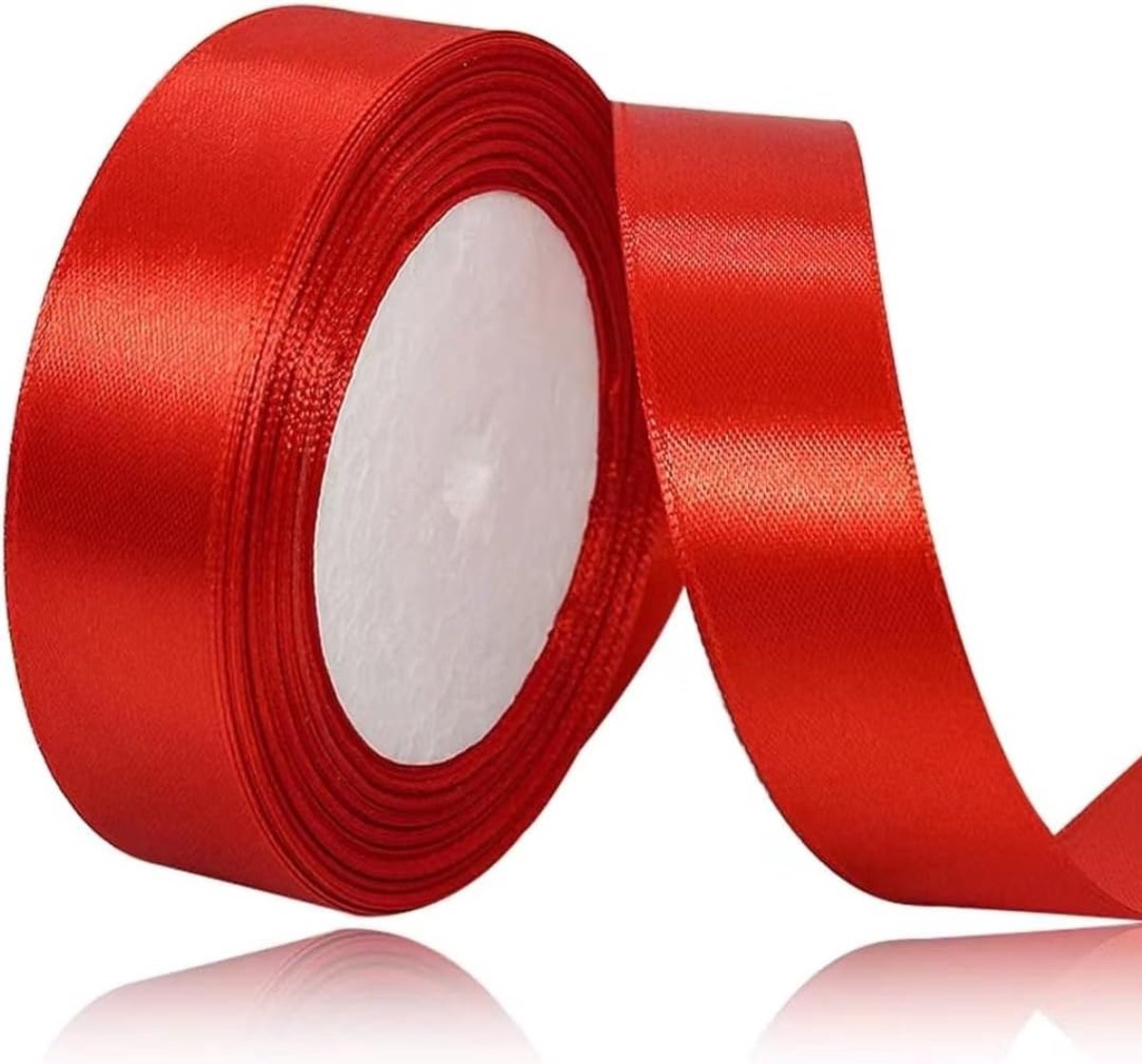 Rood, 25 mm breed, 23 meter satijnen linten, rood, stoffen lint, kunsthandwerk, kransen, bruiloftsdecoratie, Kerstmis, haarbogen, boeketten, verjaardag en geschenkverpakking
