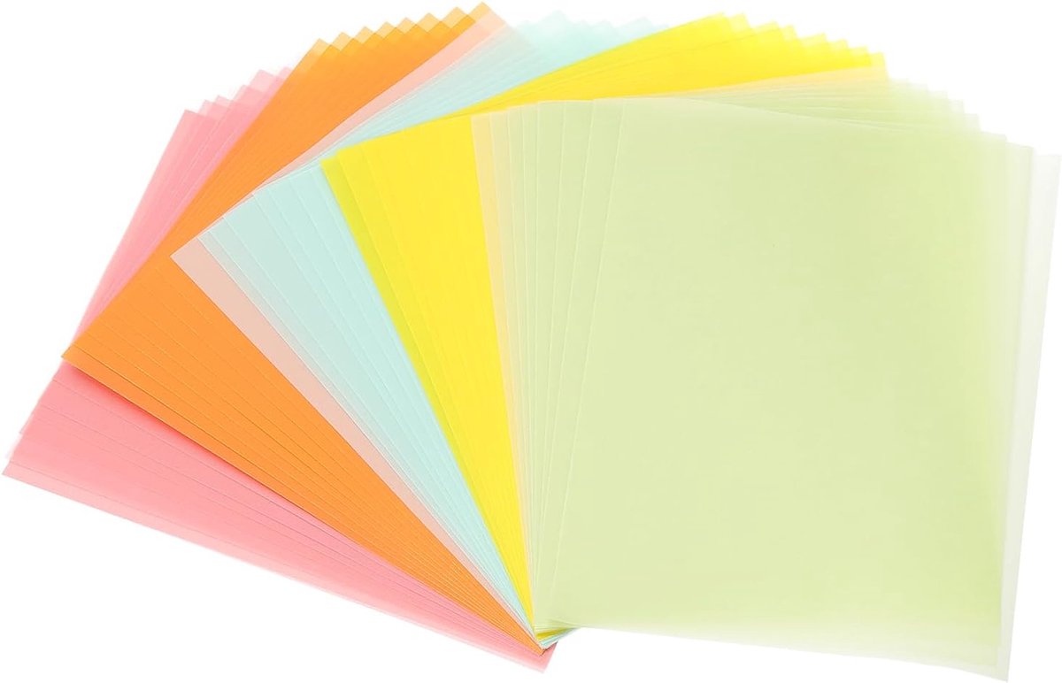 40 vellen vellum papier 4.25x5.5, vellum papier afdrukbaar doorschijnend papier 100GSM voor uitnodigingen laser inkjet afdrukken kaart maken knutselen bruiloft tracing, 5 kleuren