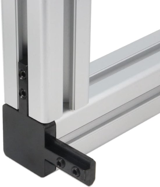 3-weg einde hoek beugels connector set met M6 schroeven voor 8mm sleuf 4040 serie aluminium extrusie profiel, 4 stks/pak (zwart-4040serie) — afbeelding 4