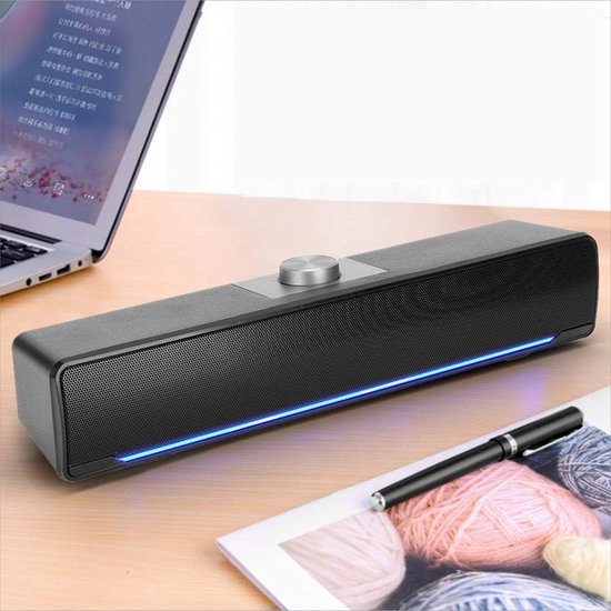 Mini Soundbar - Muziek Speaker - Desktop Audio - DSP Bass Technologie - Draadloos - Zwart van MINI — afbeelding 3