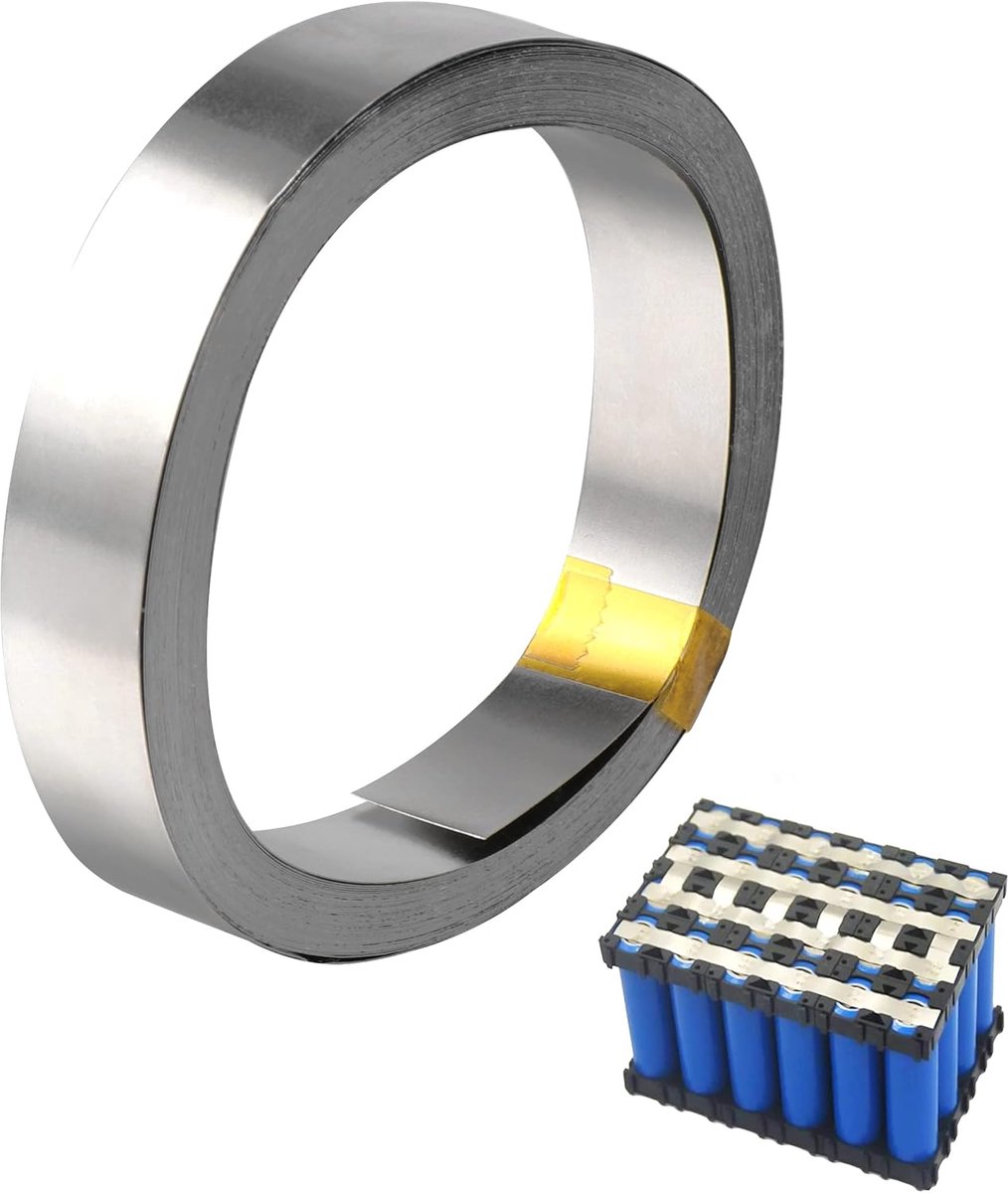 Nikkelstrook 0,15 x 15 mm Zuivere nikkelplaat voor 18650-batterijlassen voor puntlasapparaat (10 m) | voor 18650 batterijlassen voor puntlasapparaat (10 m)