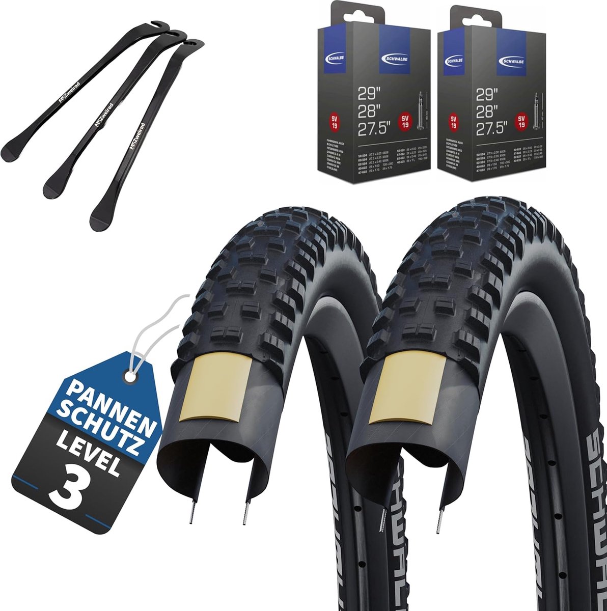 Fietskouter Schwalbe Tough Tom 26/27.5/29 Inch - Studprofiel - Robuuste trailband - Ideaal voor XC en all-mountain - SnelShoppen