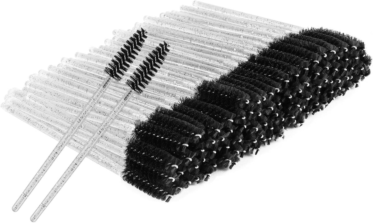 100 stuks wegwerp-wimperborstels, draagbare wenkbrauw spoolie ricinusolieborstel, mascara toverstokken, oogwimper applicatorborstels, make-upgereedschap voor wimperextensies, wenkbrauwcontouren