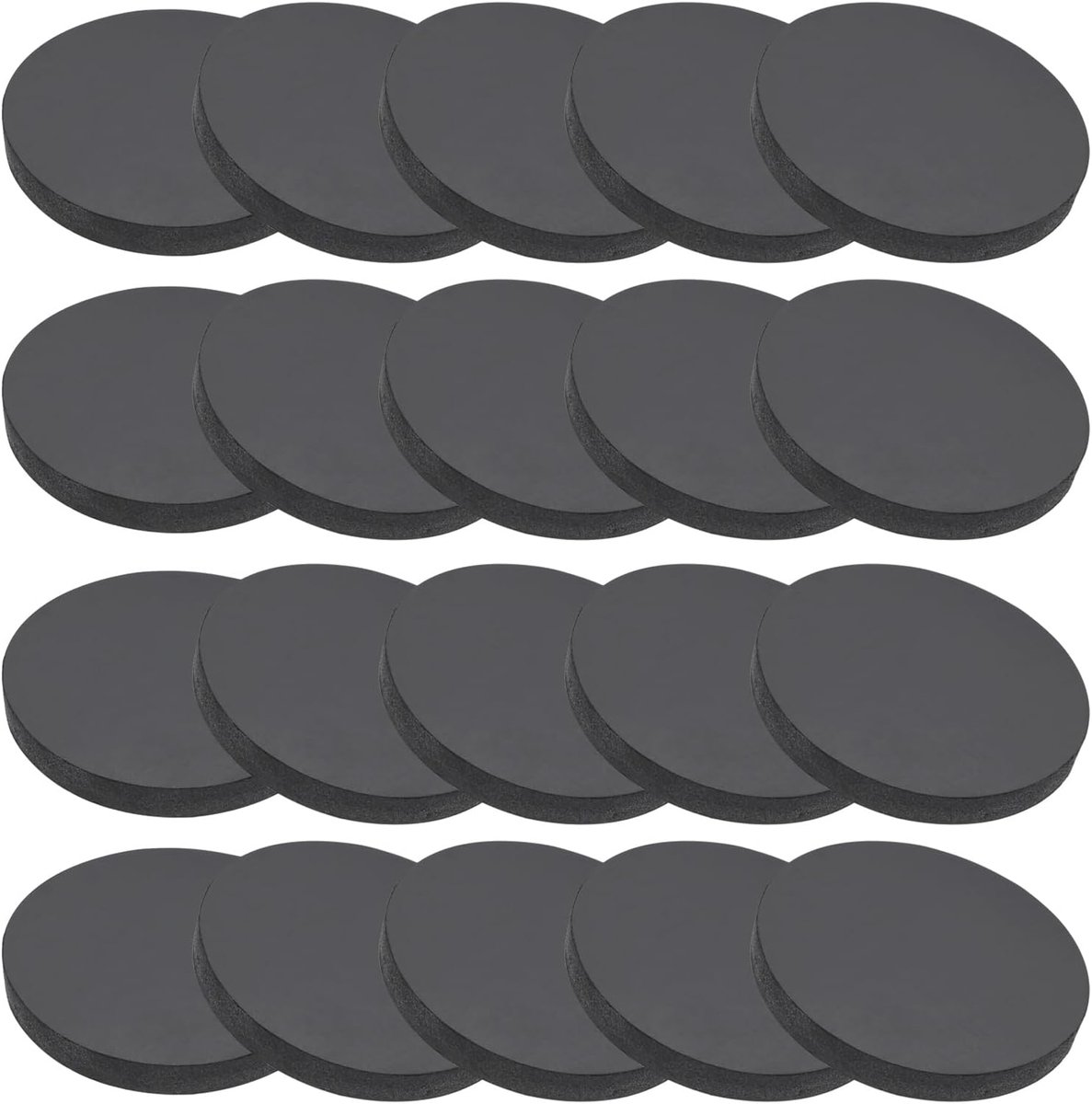 Rubber massieve schijven ringen, 20 stuks 45 mm ID x 6 mm dikke rubberen ronde pakking pad bussen afstandsring voor doe-het-zelf pakking ambacht, zwart