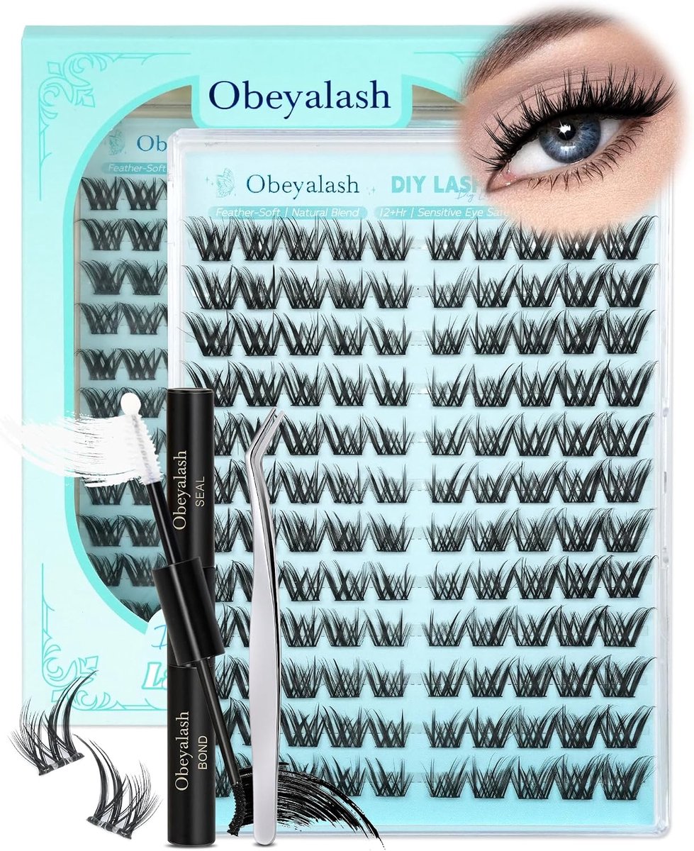 Eyelash clusters kit - 120 stuks cateyes wimperextensions - C krul voor links en rechts - DIY wimperlook maken - ShopVlot