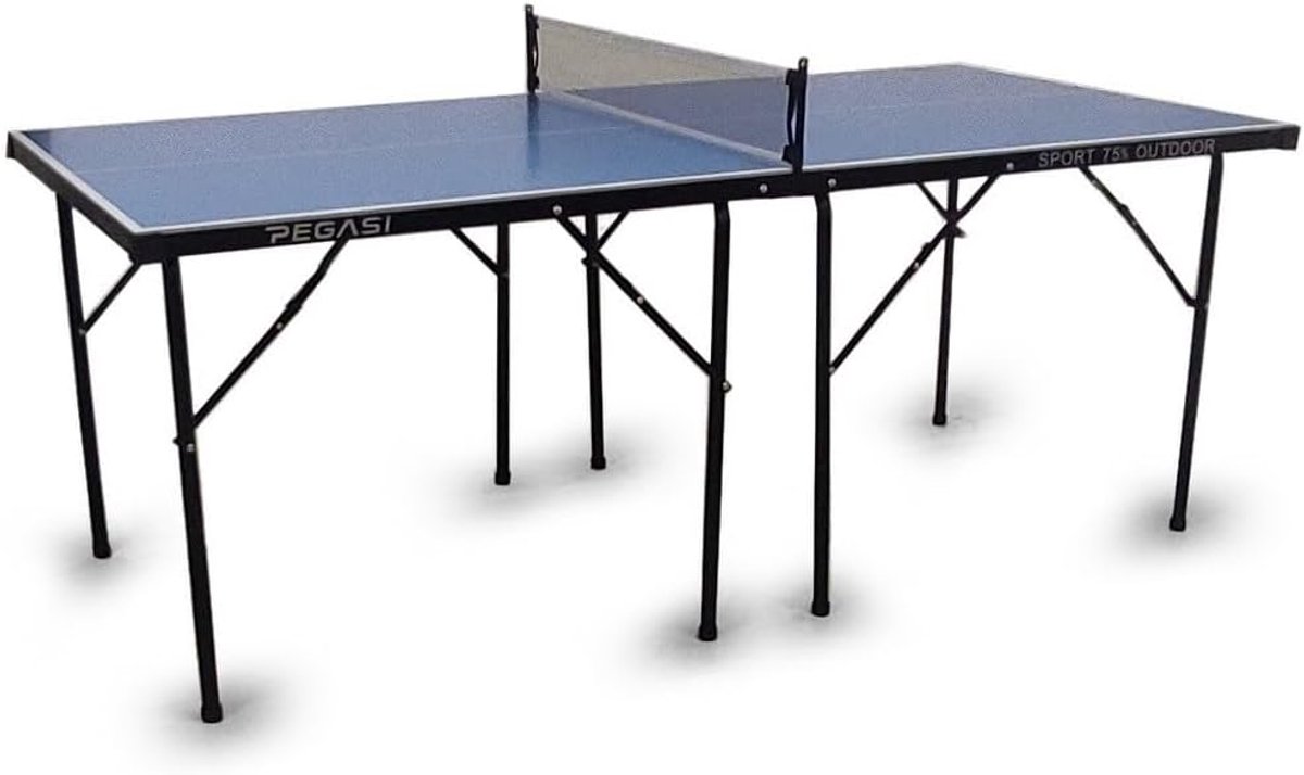 Tafeltennistafel 75% Midi - Blauw - Buiten - Ideaal voor kleinere ruimtes - ShopVlot