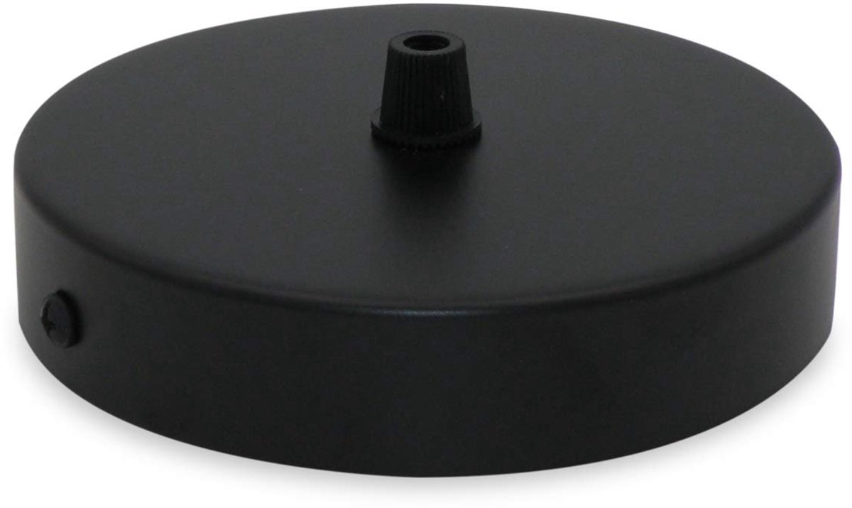 Plafondrozet lamp ophangingspunt - zwart metaal 10 x 2.5 cm - elegant design - geschikt voor plafondlampen - ShopVlot