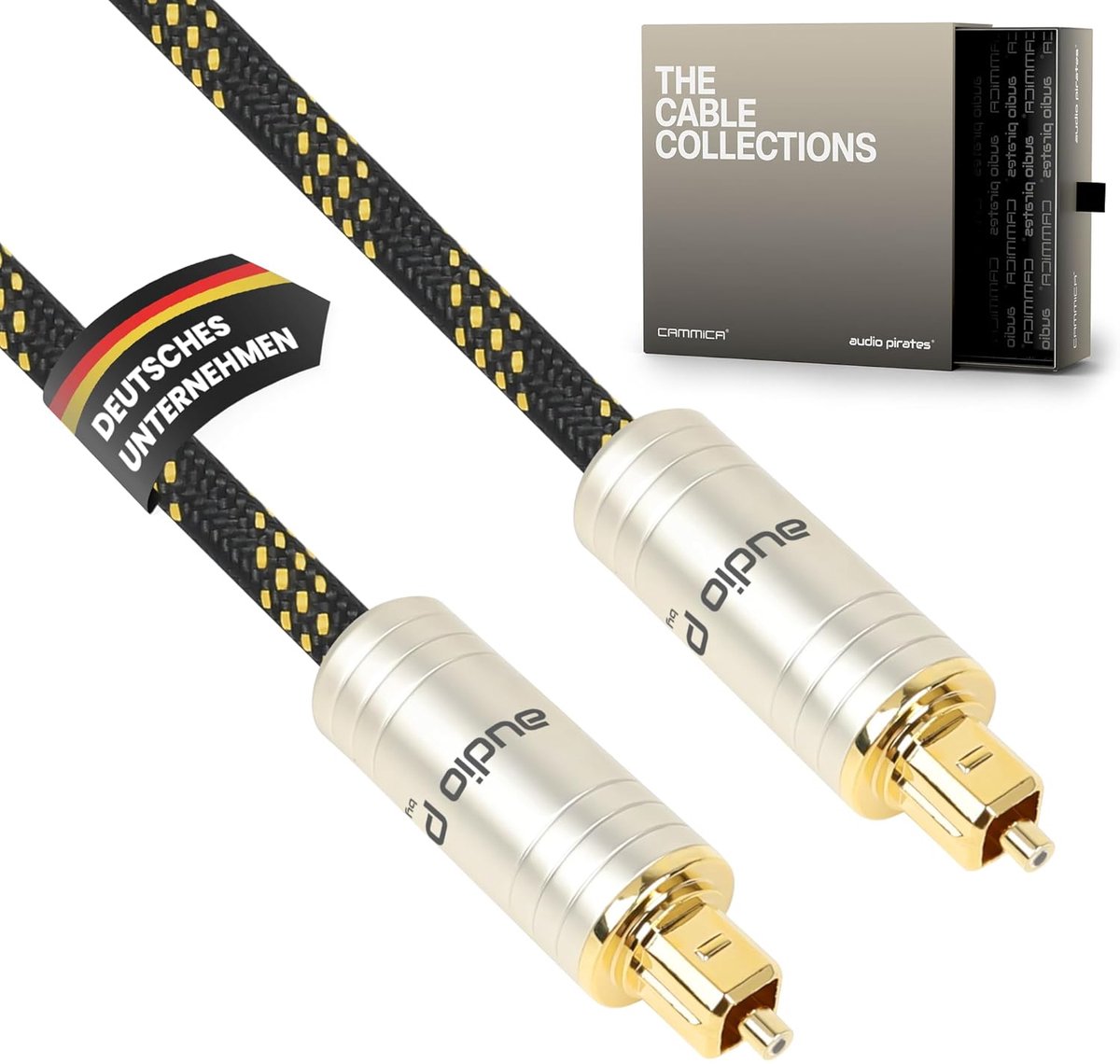 TOSLINK optische kabel 5 meter - fiber optic - goudvergulde contacten - helder digitaal geluid - ShopVlot