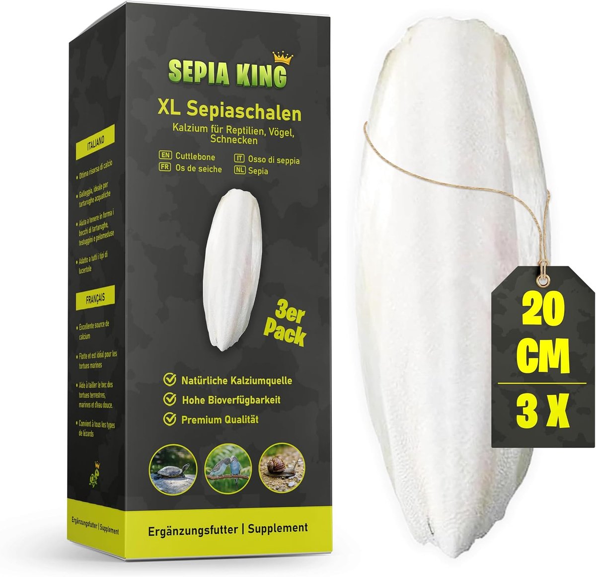 Sepia schaal XL - extra dikke sepia schelpen - natuurlijk calcium - ideaal voor reptielen en vogels - ShopVlot