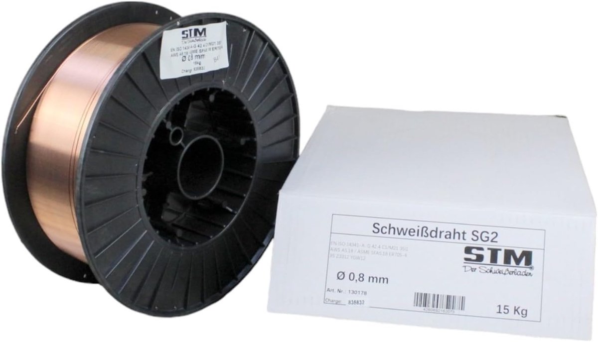 Lasdraad 0,8 mm - staal - 15 kg spoel - voor MIG/MAG lassen - ShopVlot
