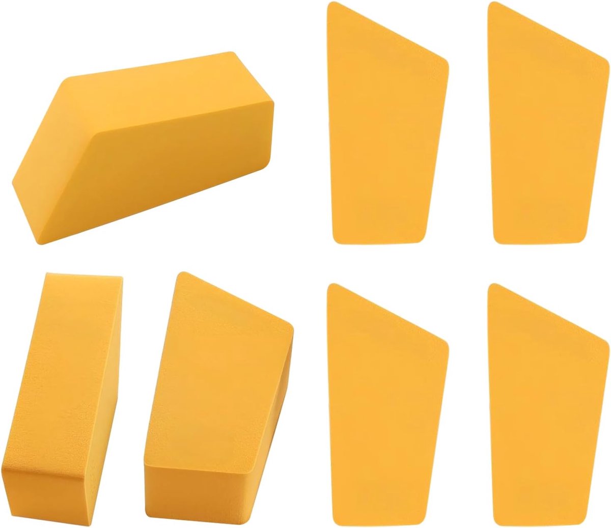 Makeup sponsen 7 stuks - Trapeziumvormige poederkwasten - Geometrisch ontwerp - Perfecte applicatie voor foundation - ShopVlot