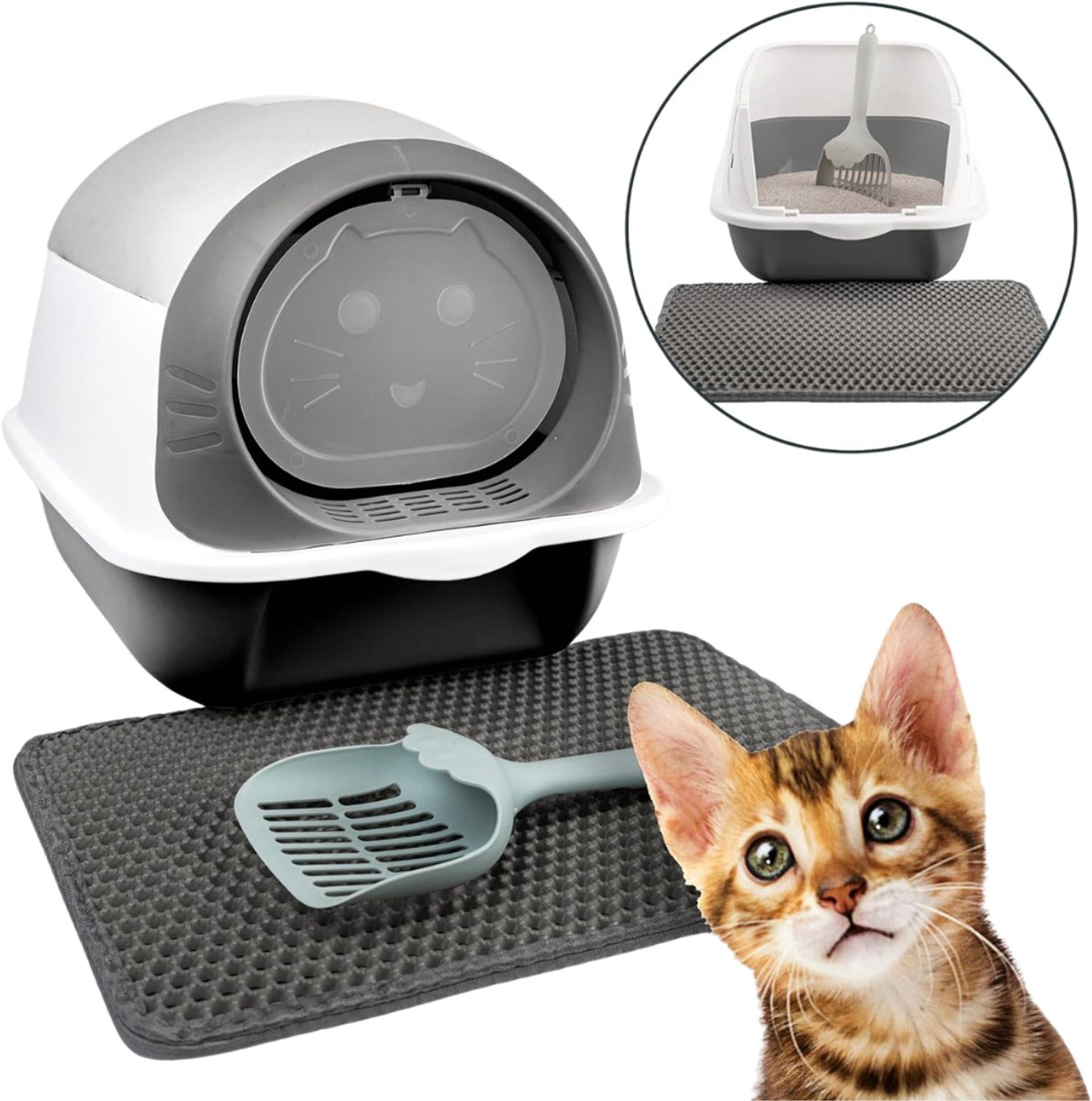 ZRNS® Kattenbak met Lade - Met Deksel en Schep - Geurvrij en Lekvrij -