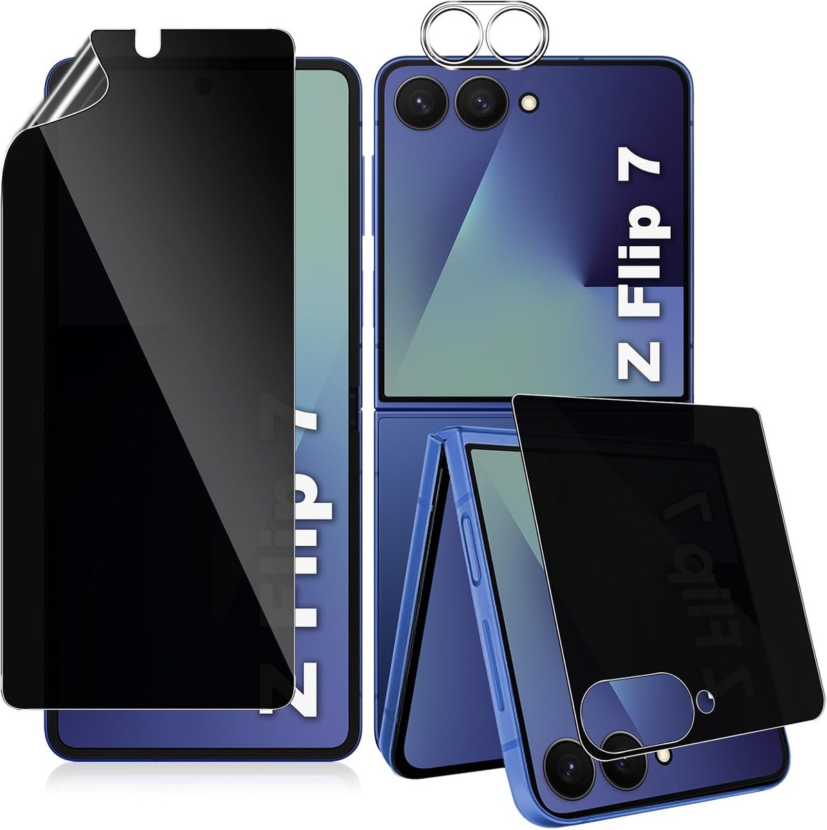 Mobiel inkijkbescherming - TPU + pantserglas - externe privacy - bescherming voor Samsung Galaxy Z Flip 7 - ShopVlot