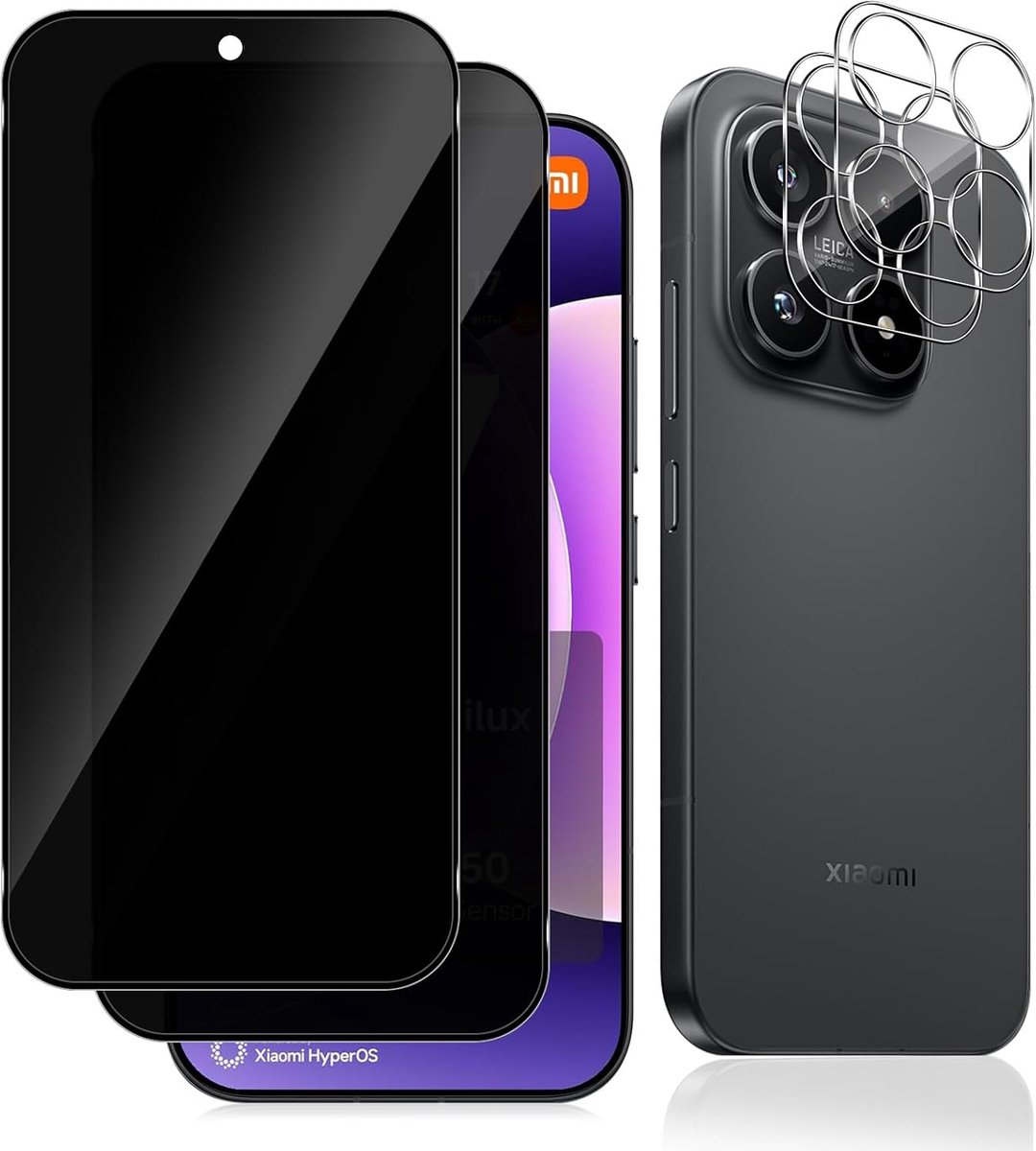 Pantserglas voor Xiaomi Mi 17 5G - 2 stuks privacy-beschermfolie - anti-spy en anti-kras - zonder luchtbellen - ShopVlot