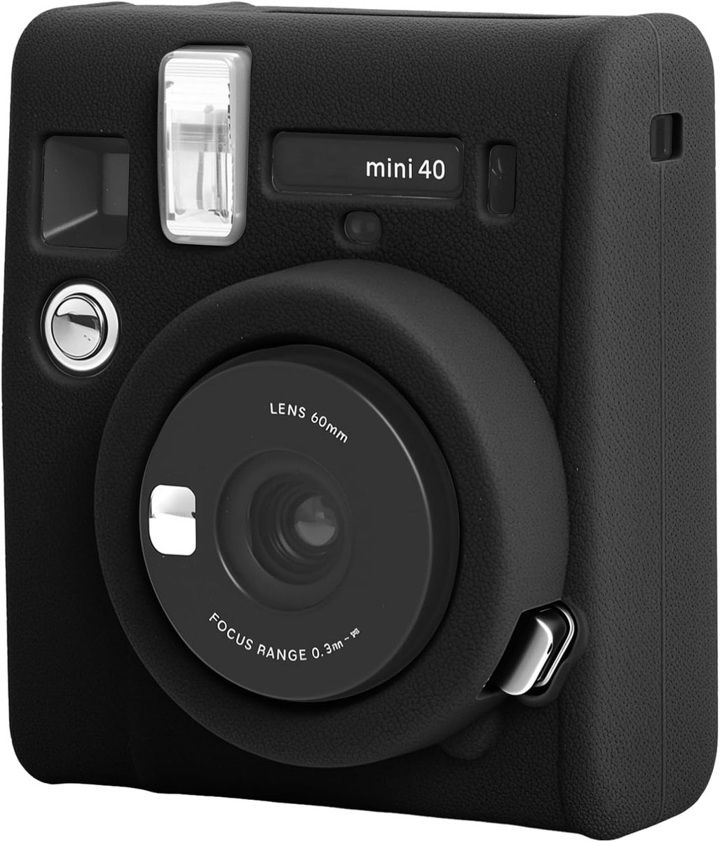 Beschermhoes voor camera Fujifilm Instax Mini 40 - op maat gemaakte siliconen - stijlvol zwart - ShopVlot