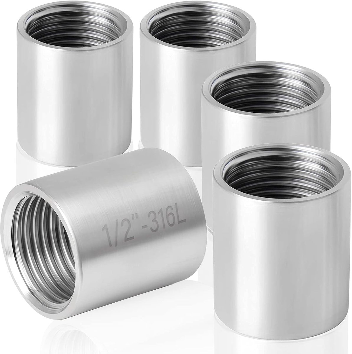 Draadverbindingen 1/2 inch - roestvrij staal - hoogwaardig en duurzaam - ideaal voor sanitair en leidingen - ShopVlot