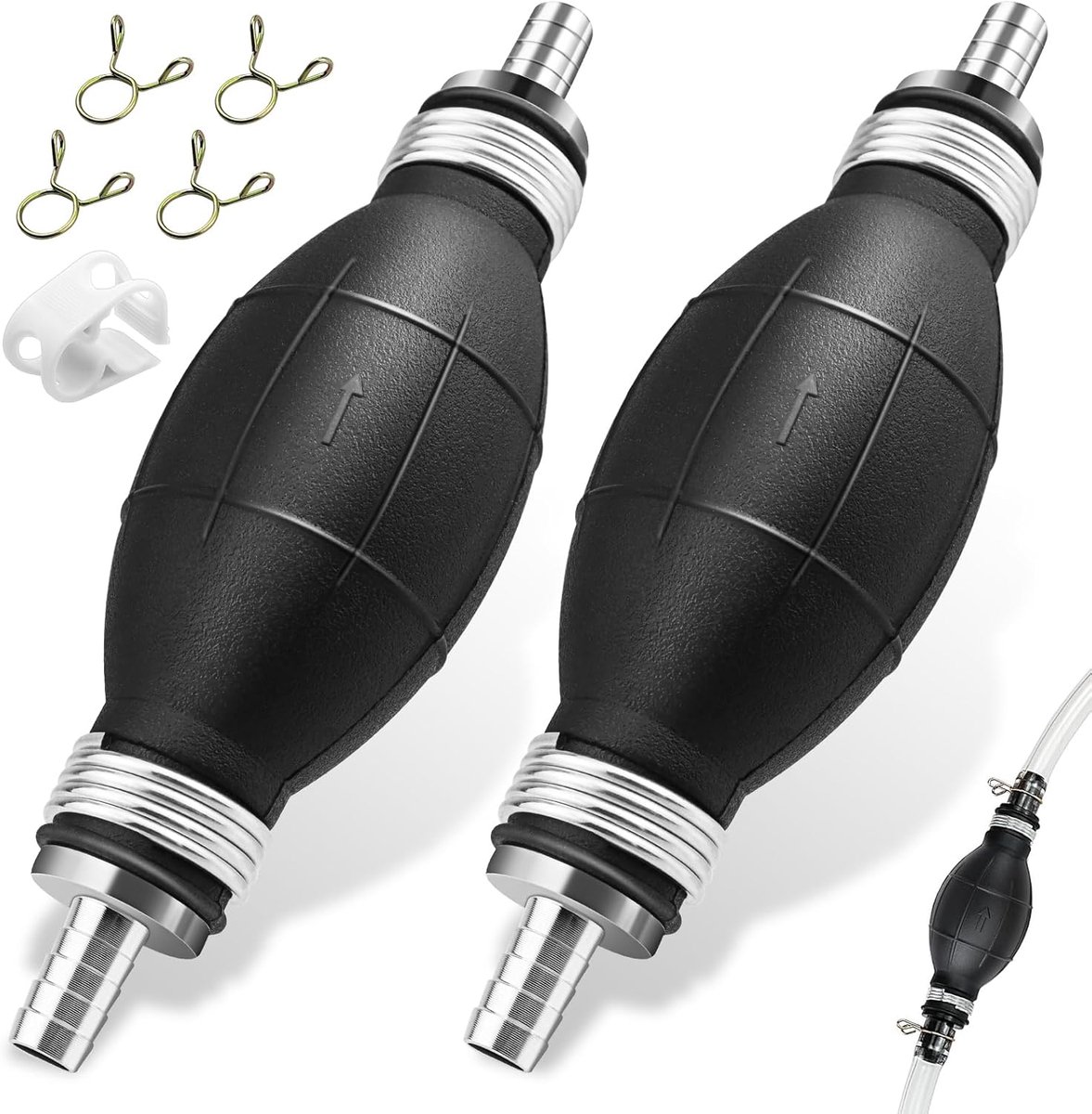 Handpomp 8 mm - Benzinepomp - Aluminium en rubber - Voor diesel, olie en water - ShopVlot