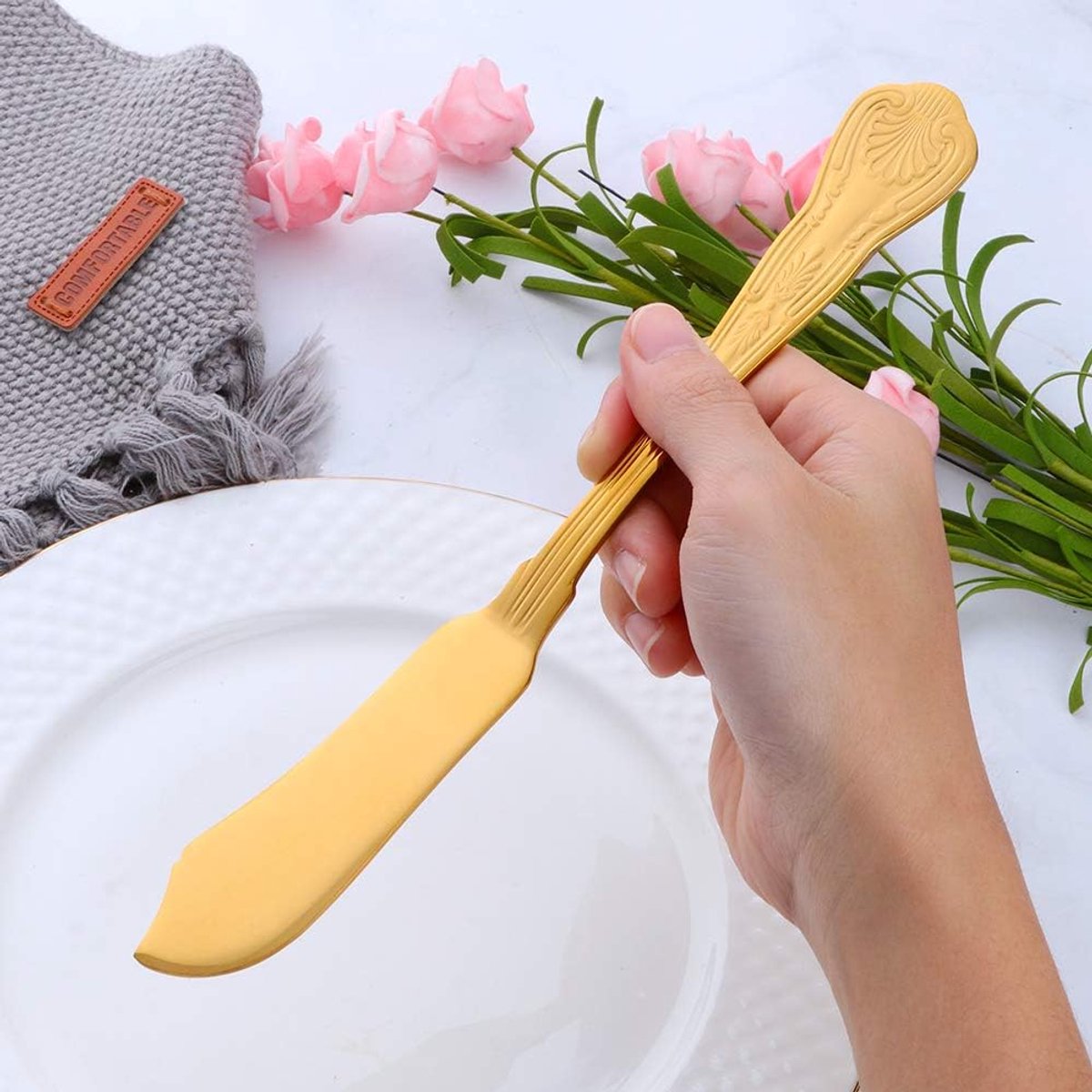 Vissersmessen set 12 delig - roestvrij staal - elegante spiegelafwerking - ideaal voor visgerechten - ShopVlot