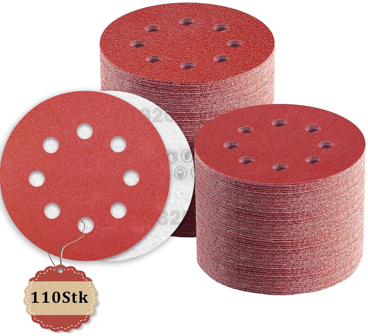 Schuurpapier 125 mm - 110 stuks - 320 grit - voor orbitalen schuurmachines - ShopVlot