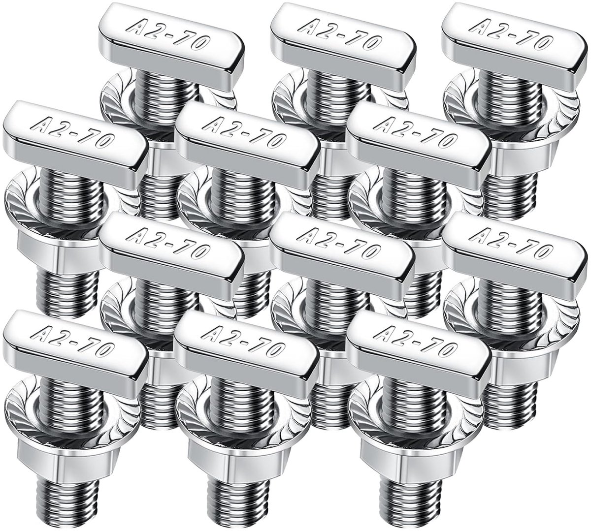 Hammerkopbouten M8 x 25mm - RVS A2-70 - Inclusief Flensmoeren - Ideaal voor PV Zonnepanelen - ShopVlot
