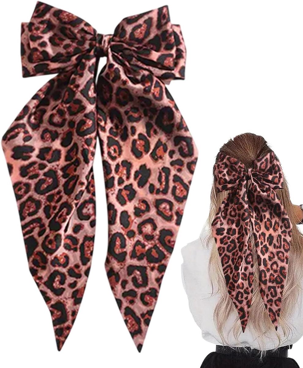 Strik tang - Haarclip Klem - Haar Stylen - Luipaardprint Patroon - 20 cm - Bruin