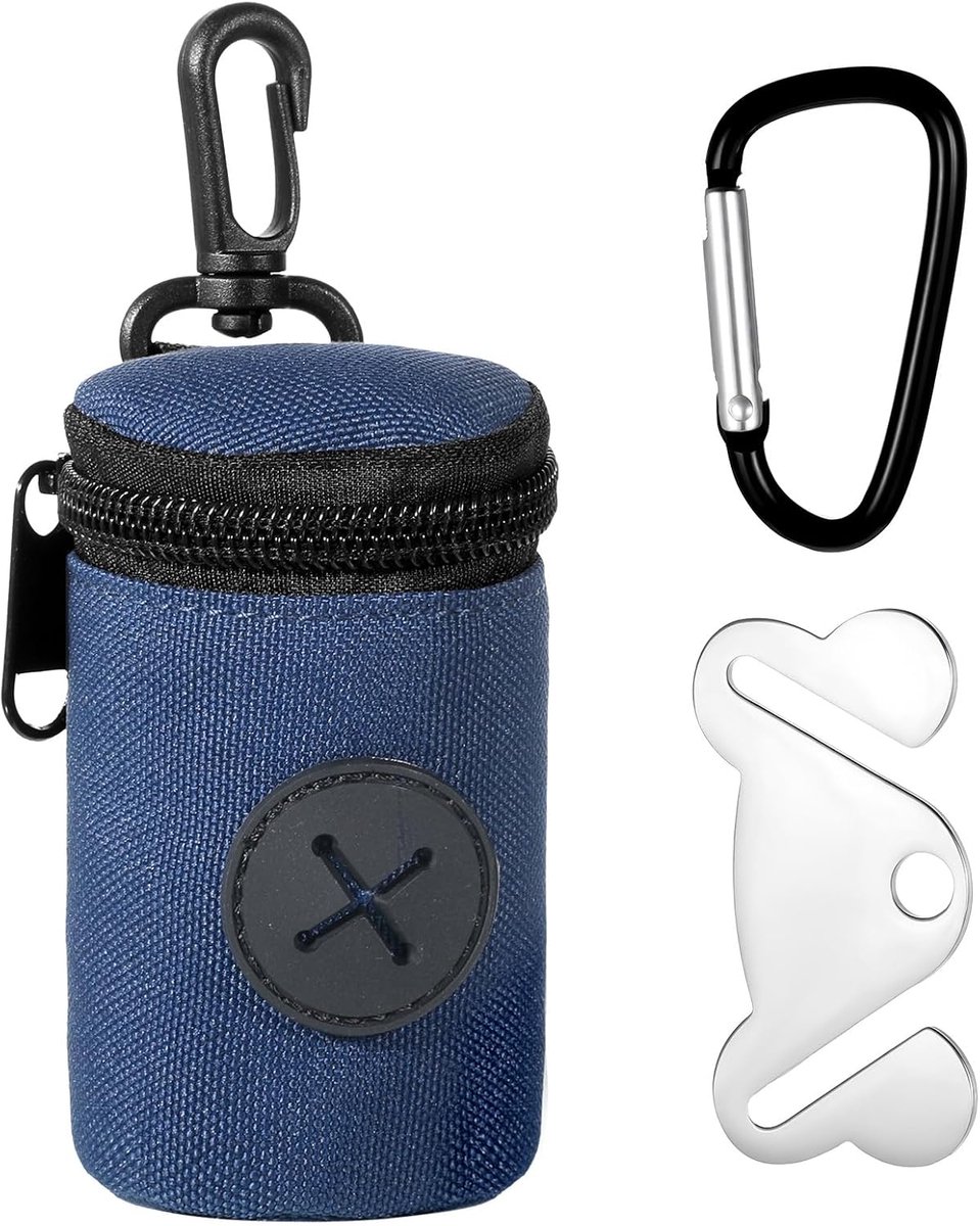 Hond poepzak houder - zwart - handsfree ontwerp - ontspannen wandelen met je hond - ShopVlot
