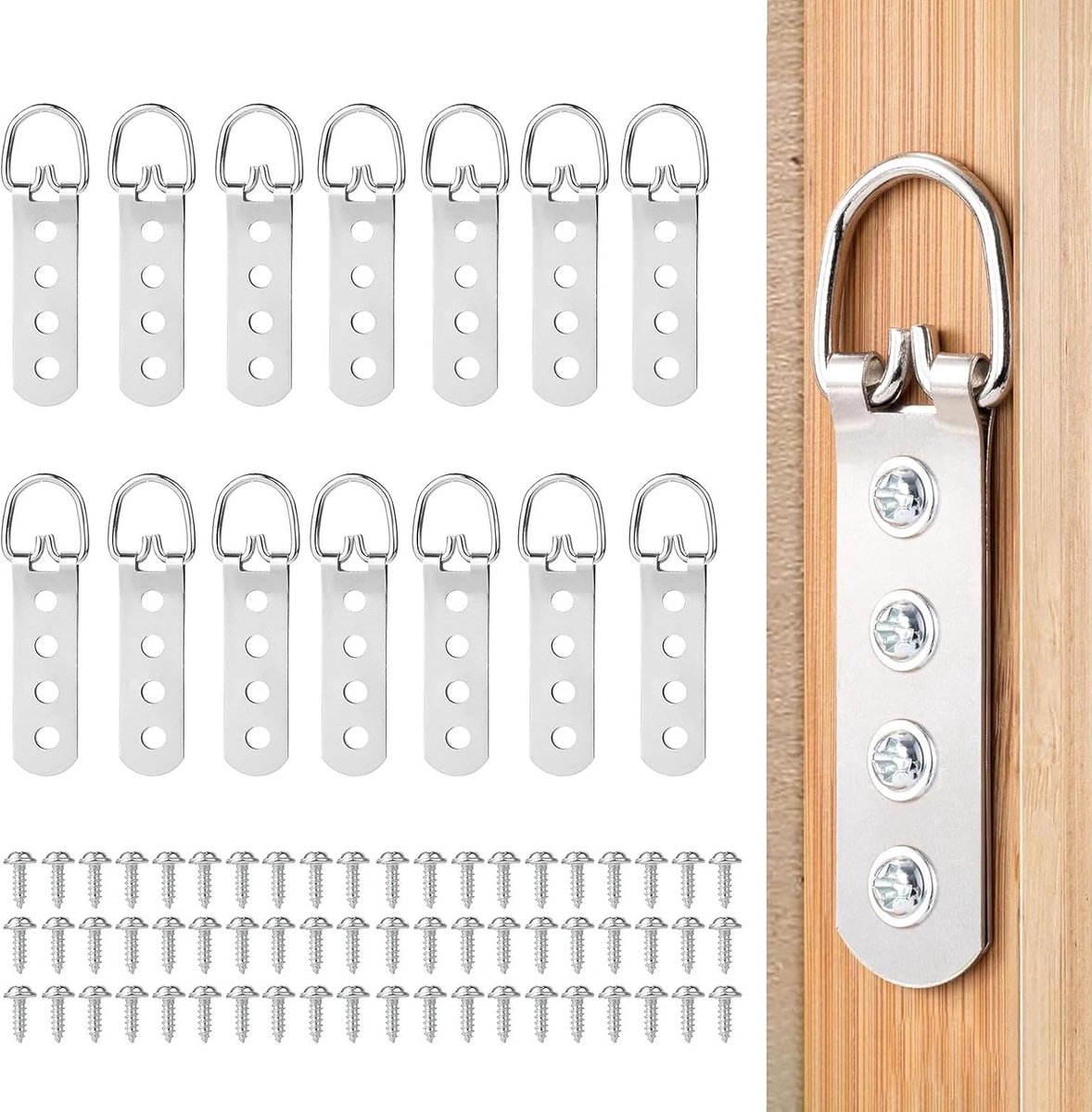 Fotohangers pack van 15 - ijzeren fotohangers - met vier gaten - geschikt voor zware foto's - ShopVlot