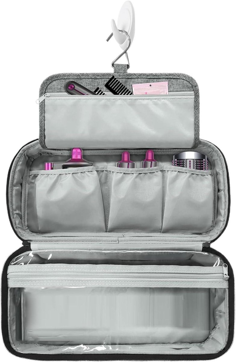 Haardroger Opbergtas - Föhn Organizer - Haar Gereedschap Opbergen - Waterdicht Polyester Materiaal - 34x15x13 cm - Grijs
