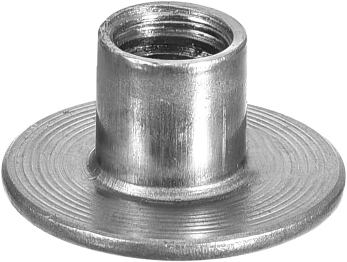 T-moeren M8, 24 stuks koolstofstalen T-moeren lasbare moeren met ronde bodem, met doorgangsgat, hoogte 10 mm, schroefdraad inzetstuk vrouwelijk