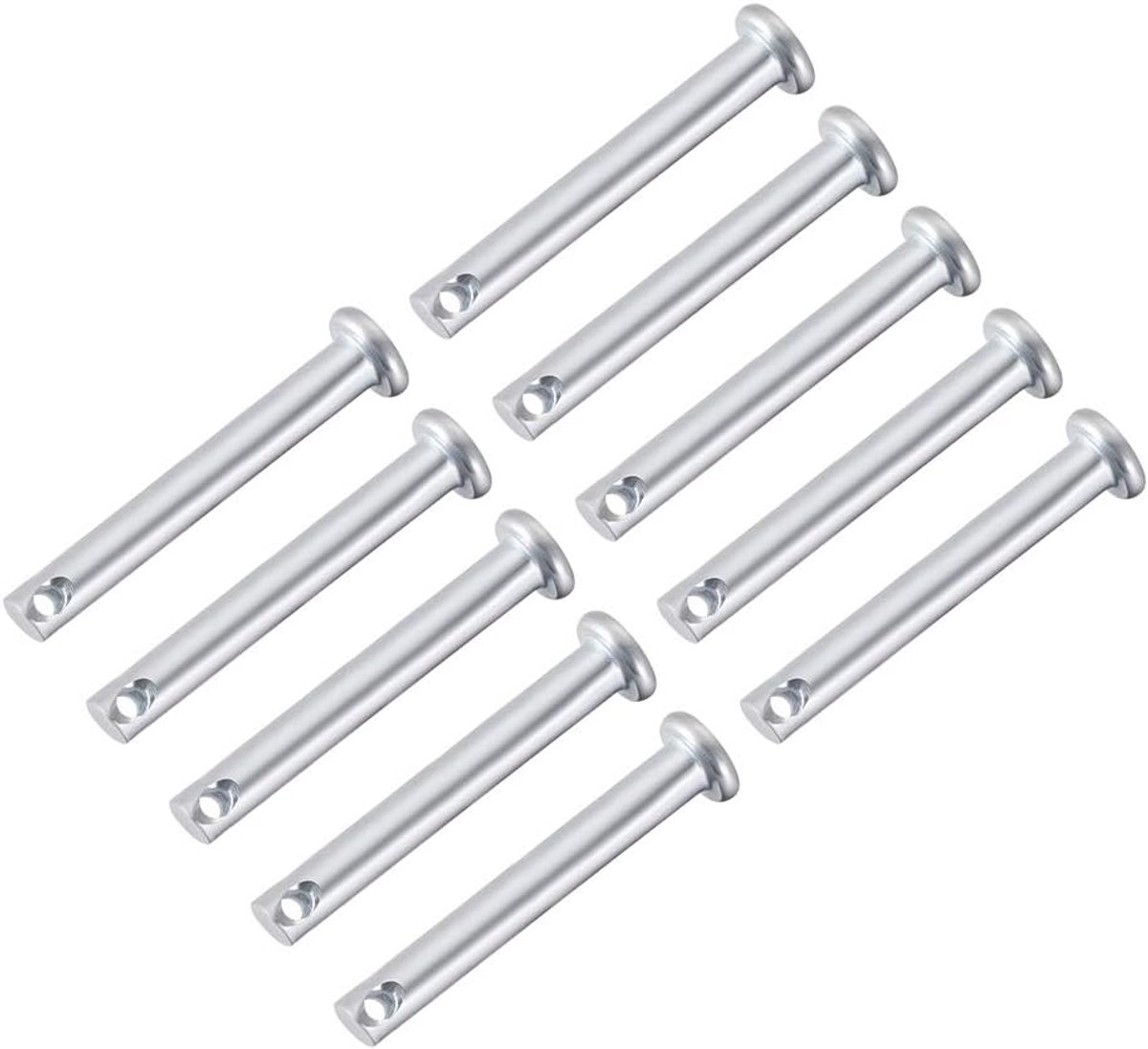 Sourcing map 10 stuks eengat vorkbouten 8 mm x 20 mm platte kop verzinkt staal 5mm x 35mm 10 Pcs