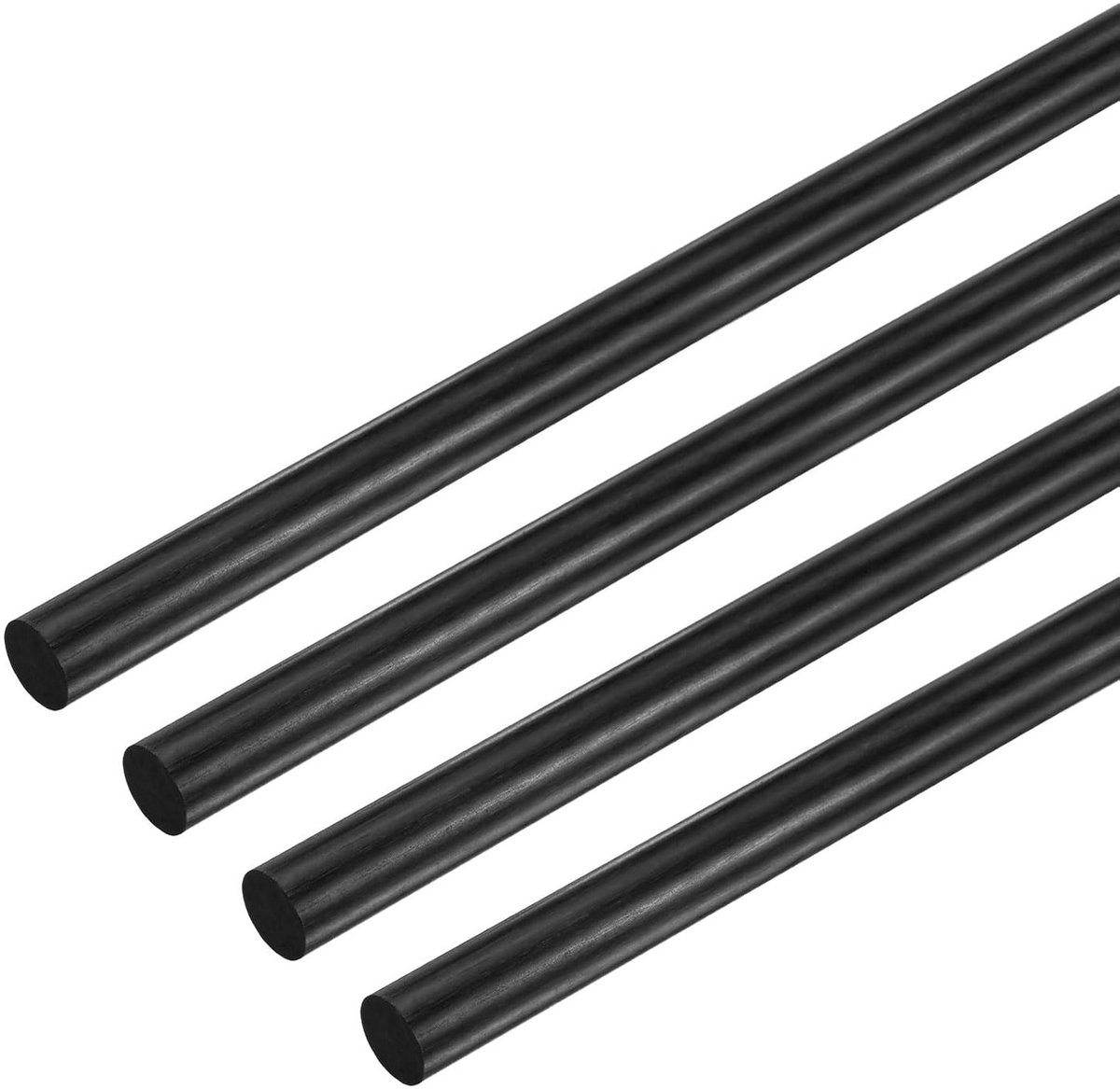 METERXITY 4 stangen van koolstofvezel, 100 mm lengte, 6 mm diameter, solide staaf voor RC-vliegtuigen, knutselwerk, doe-het-zelf quadcopterbuizen, voor drakenvleugels, schaal, 9,94 x 0,6 cm