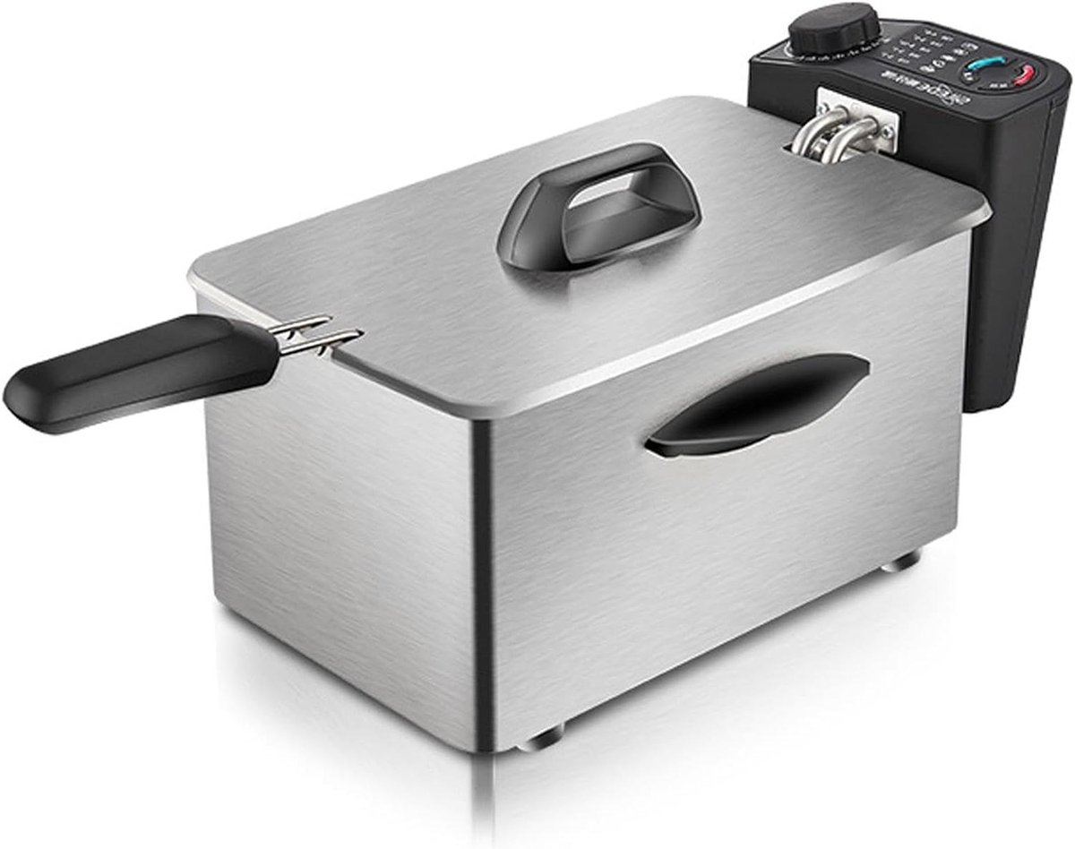 Elektrische Frituurpan - Friteuse aanrecht - Lekker Frituren - Snelle Opwarming - 2.5 Liter - Zilverkleurig