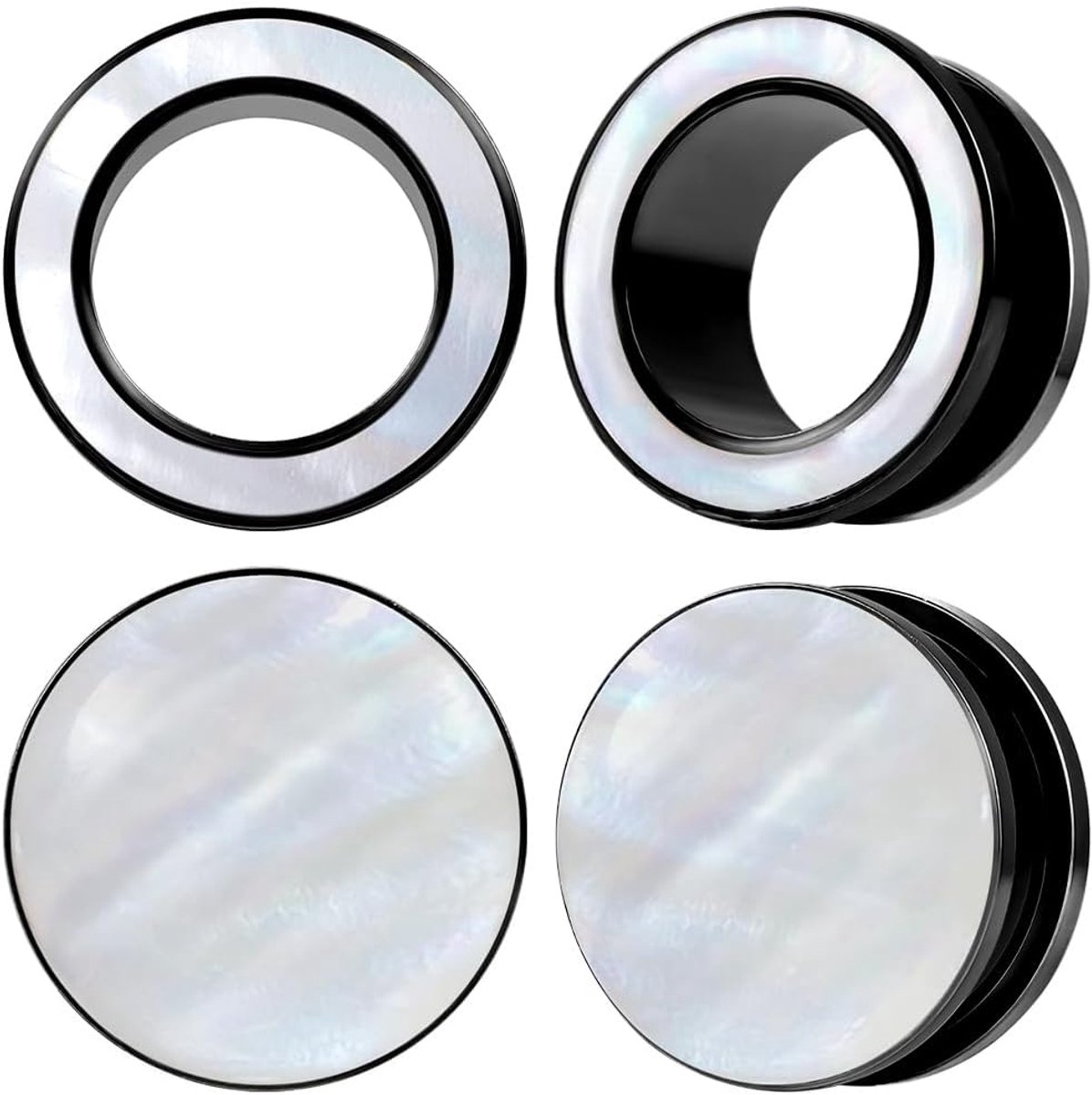 Oor Flesh Tunnel 2 paar oortunnel plug roestvrij staal double flared oorplug expanderpiercing sieraden voor vrouwen en mannen 6 mm - 25 mm