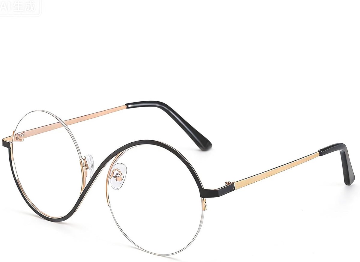 Heksenbril met rond frame, ronde glazen voor heksenfeest, Halloween-cosplay-accessoires