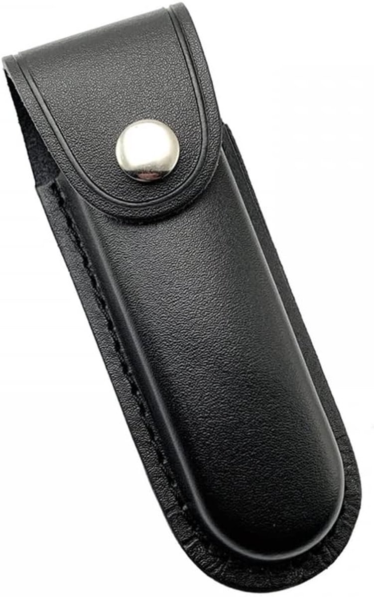 Leren messenschede vouwmes etui vouwmes tas voor 5 inch opvouwbaar zakmes (zonder mes), zwart, Zwart, Basis, eenvoudig, functioneel