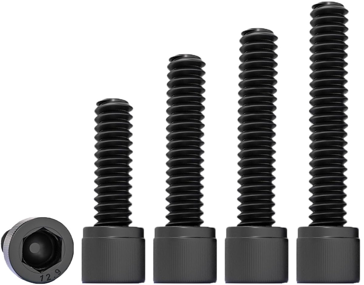 20 Stuks Cilinderbouten met Binnenzeskant M4x32mm Cilinderkopschroeven, Volledige Schroefdraad Koolstofstaal, voor Bevestigingselementen