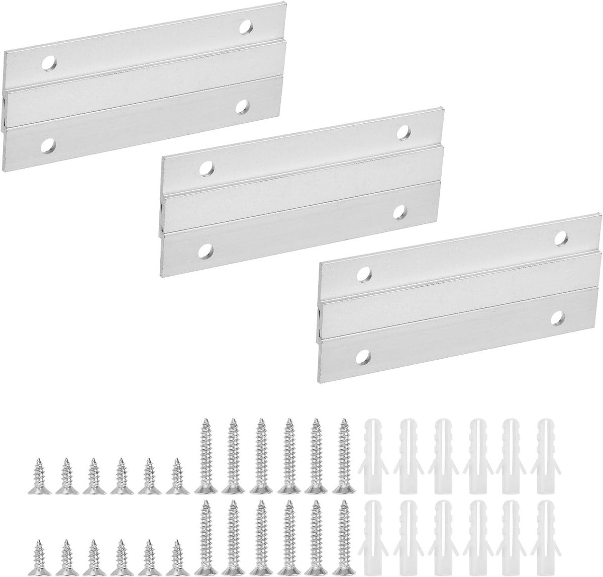 3 paar Franse Cleat fotohangers, 4 inch aluminium Z-hangers, zeer belastbaar, Z-bar, clips, vergrendelbare wandmontage, ophangset voor spiegel, fotorek