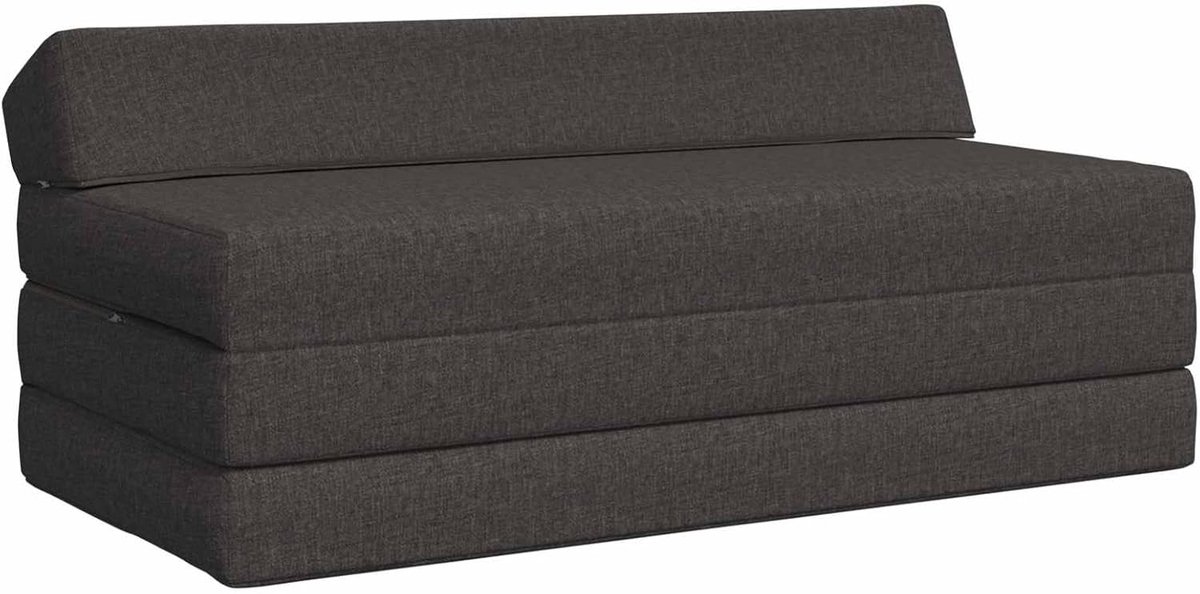 Klapbank bed donkergrijs 120 x 60 x 49 cm stof, opvouwbare slaapbank als dagbed stijlvolle vloerbank voor kleine woningen logeerkamer 900035