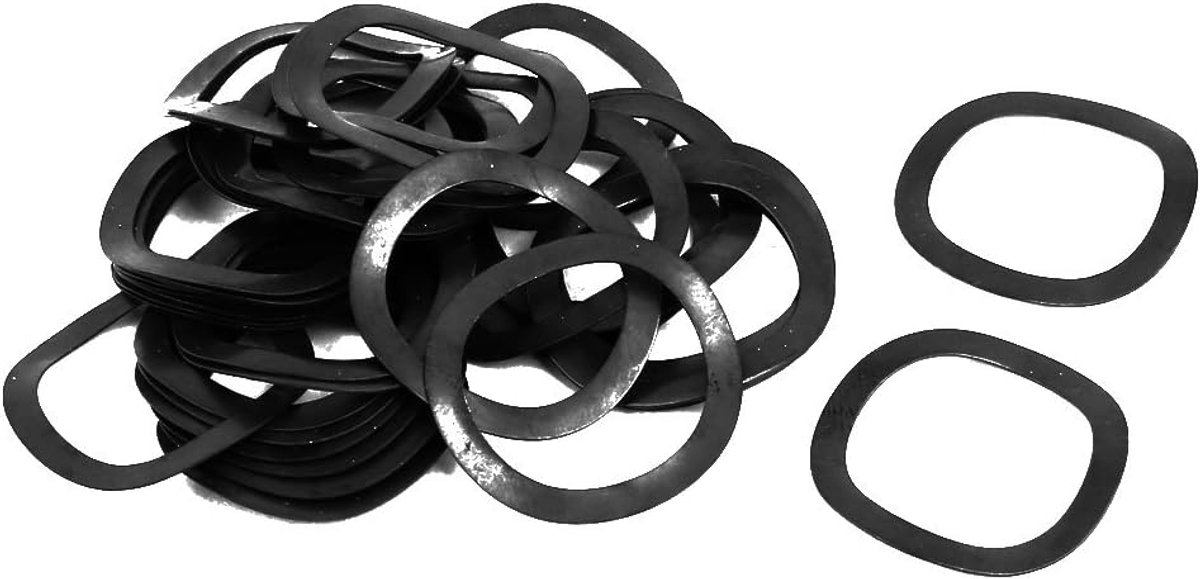 Map 19 mm diameter Int. 25 mm diameter. Ext. Dikte 0,4 mm, type compressors. sluitring, gegolfd, 40 stuks