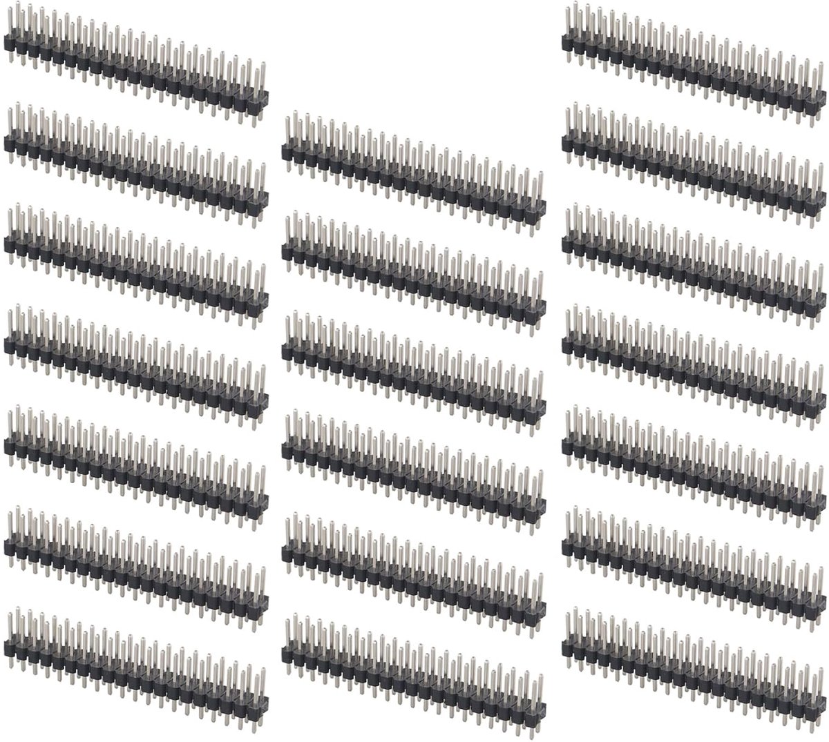 20PCS 2x20Pin 0.1Inch Break-Away Dual Male Header Straight Pin Headers | Strip, Double Row Connector, for Raspberry Pi Zero GPIO PCB Breadboard Arduino