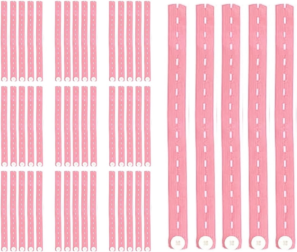 50 stuks elastische band voor kledingopslag met ringen, dekenopslagband, verstelbare oprolbare elastische band voor kledingopslag, willekeurige kleur