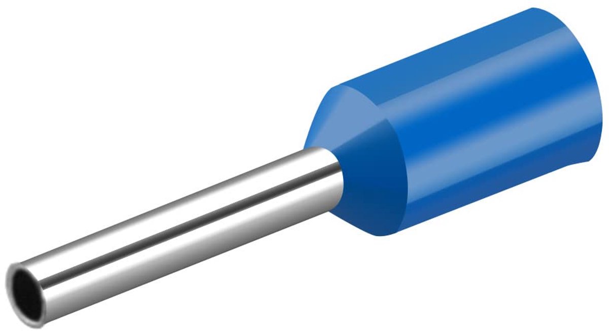1000 stuks krimpkabelschoenen E7508 AWG 20/0,75 mm² koper geïsoleerd vinyl blauw