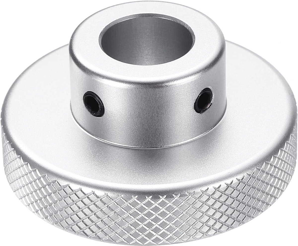 Aluminiumlegering handwiel 50 mm OD 15 mm boring aluminium freesmachine handvat machieedschap handwiel met moersleutel en 2 stuks schroeven, zilverkleurig