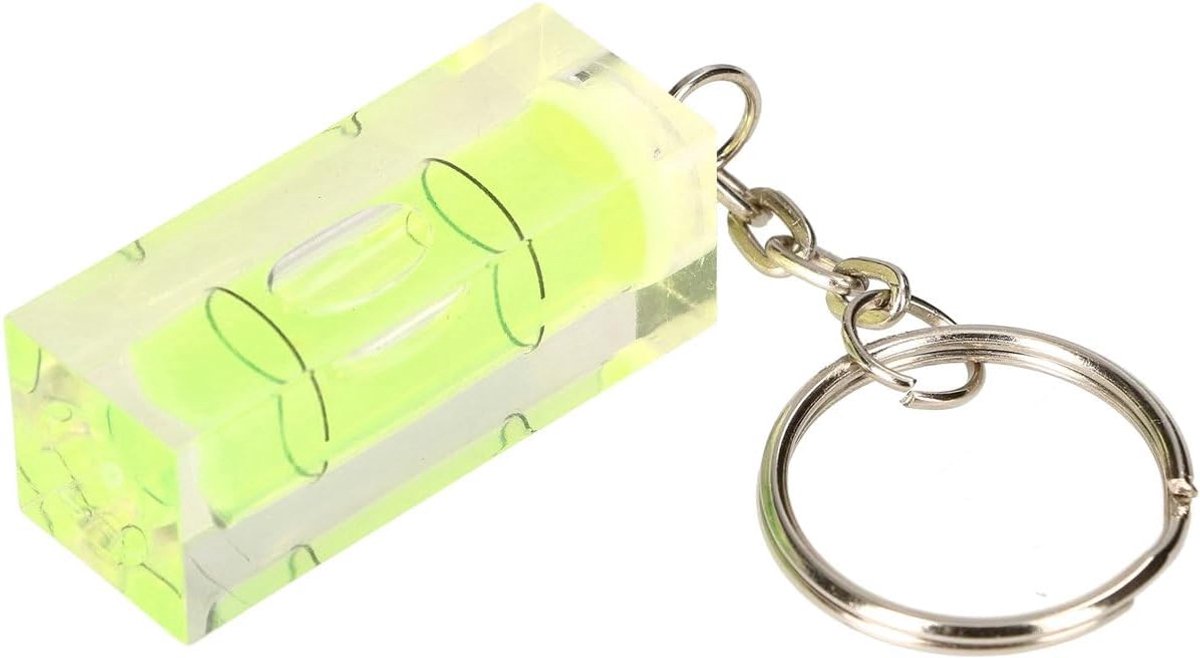 Waterpas sleutelhanger - 4 cm - geel - ideaal voor kleine meetklussen - SnelShoppen