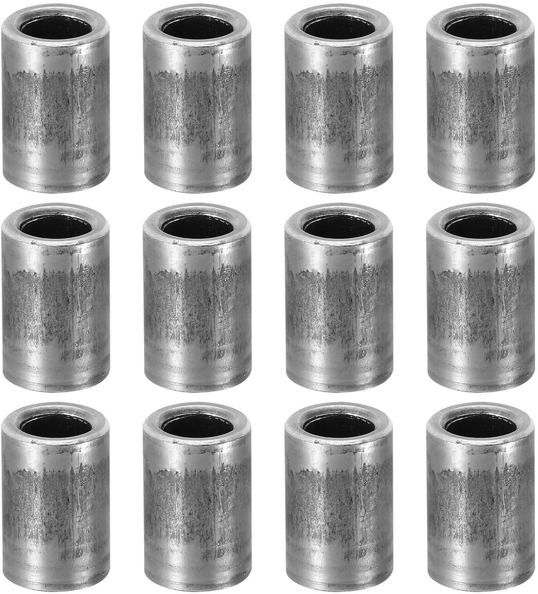 M6 stalen tussenschotten, 12 stuks metalen tussenschotten van koolstofstaal met een binnendiameter van 6 mm x een buitendiameter van 10 mm x een lengte van 15 mm, ronde stalen ruimterschroeven